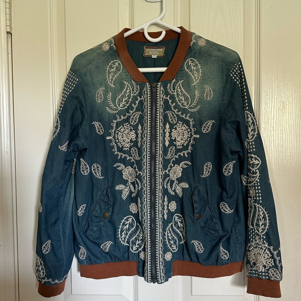 Johnny Was Worksop denim embroidered M